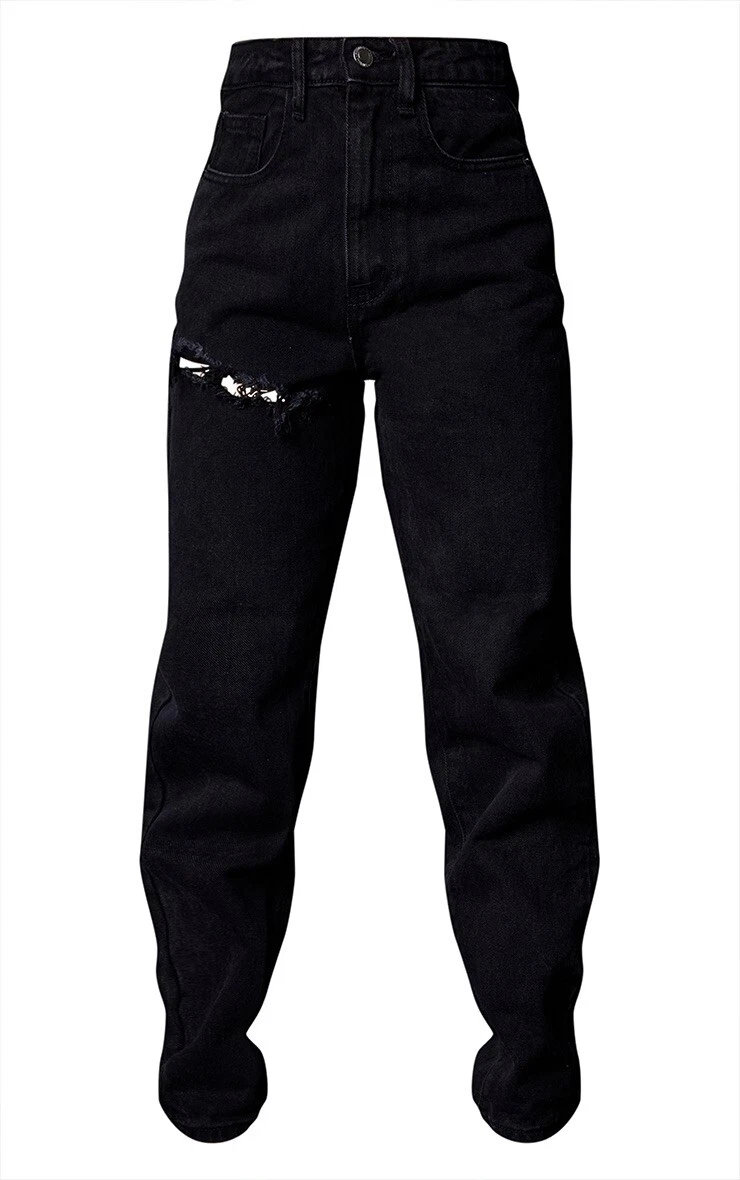 Petite black ripped jeans top