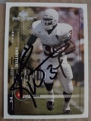 RICKY WILLIAMS HOOK EM SIGNED UPPER DECK 1999 RC ROOKIE TRADING CARD ...