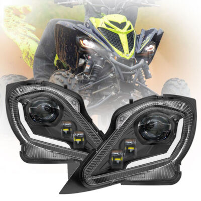 LED Headlights for 2006-2025 Yamaha ATV Raptor YFZ 450 700R YFM 250 350 700 lamp
