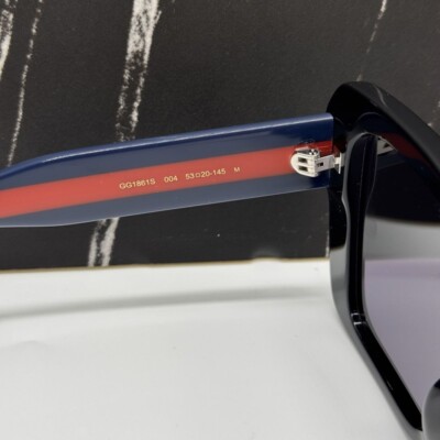 NEW GG1861S 004 GUCCI SUNGLASSES SHINY BLACK WOMEN EYEWEAR 