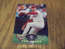TOM HENKE   VIRTUAL REALITY TOPPS STADIUM CLUB 1995  BASEBALL CARD # 129