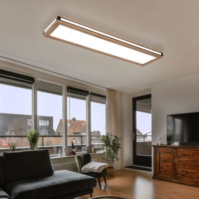 Deckenlampe Deckenleuchte Wohnzimmerlampe LED Holzoptik 3 BigLight