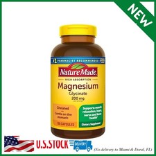 Nature Made Magnesium Glycinate 200 mg per serving, Magnesium Supplement for Mus