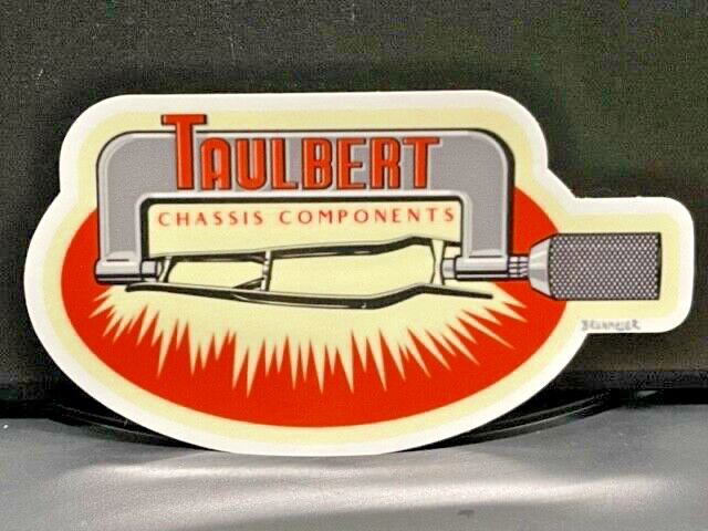VRHTF NHRA SUPER COOL RARE TAULBERT CHASSIS COMPONENTS 5" X 3" DIE CUT STICKER