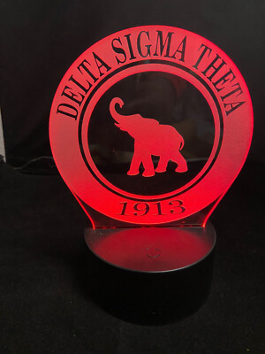 Delta Sigma Theta Circle 3D Illusion Lamp Night Light 7 Color Change LED