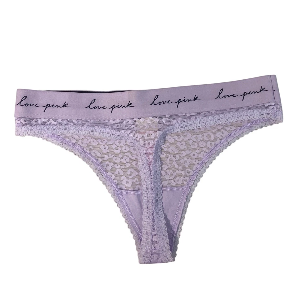 Tanga bragas Victorias Secret rosa encaje lavanda estampado leopardo para mujer talla M -NUEVAS Foto 2 de 4