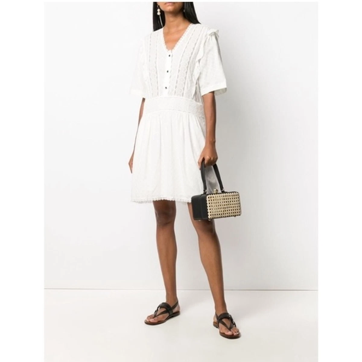 White eyelet 2025 ruffle dress