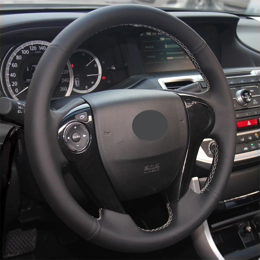 Cubierta de volante de cuero napa cosida a mano para Honda Accord 9 / Crosstour 2013 Foto 2 de 4