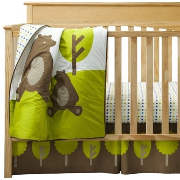 Room 365 Forest Animals Crib Bedding Set 5 piece bears brown green nursery new