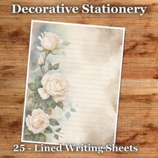 25 Sheets Letter Writing Paper  Antique Florals Stationery - 032
