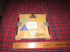 2001 Cardinal Oakmont Collection Chinese Checkers w/ Solid Wood Board #11844