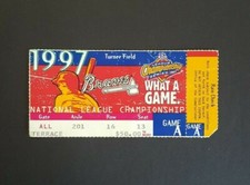 1997 Braves National League Championship Baseball Ticket Stub Game A Seat 13