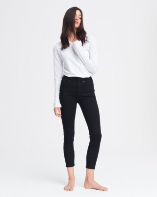 Rag Bone Nina High Rise Skinny No Fade Black Jeans US26 ($195)