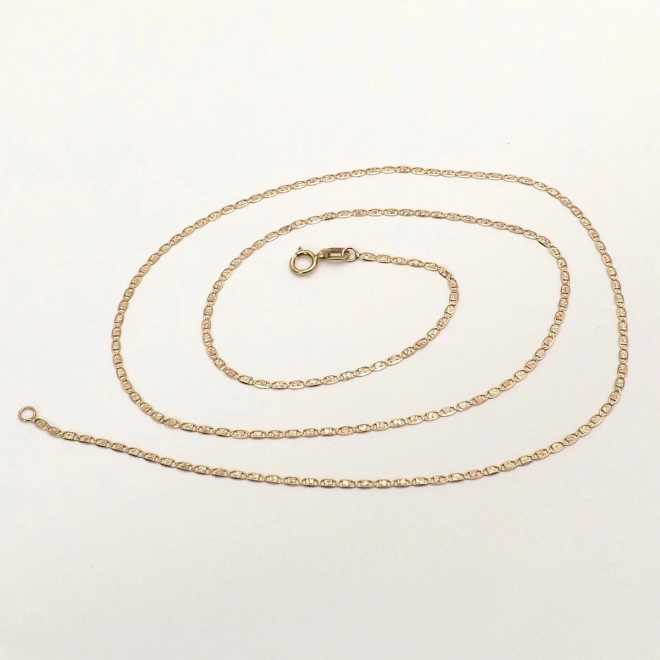 10k Tricolor Gold Mariner Link Pendant Chain Necklace Italy 20in - Image 2 of 4