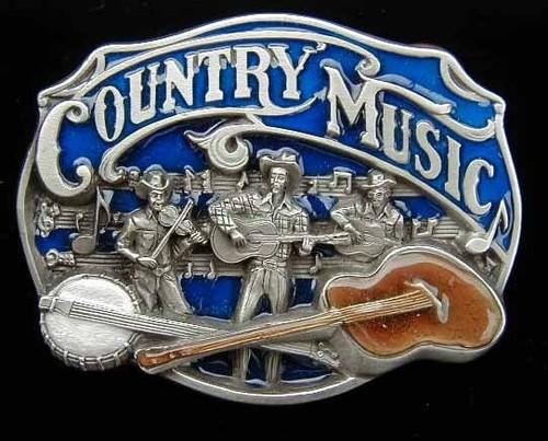 COUNTRY MUSIC BELT BUCKLE SISKIYOU PEWTER & ENAMEL NEW - Picture 1 of 2
