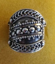 BEAUTIFUL VINTAGE Sterling Silver Ring 925 Handmade Extra Wide Ring B59