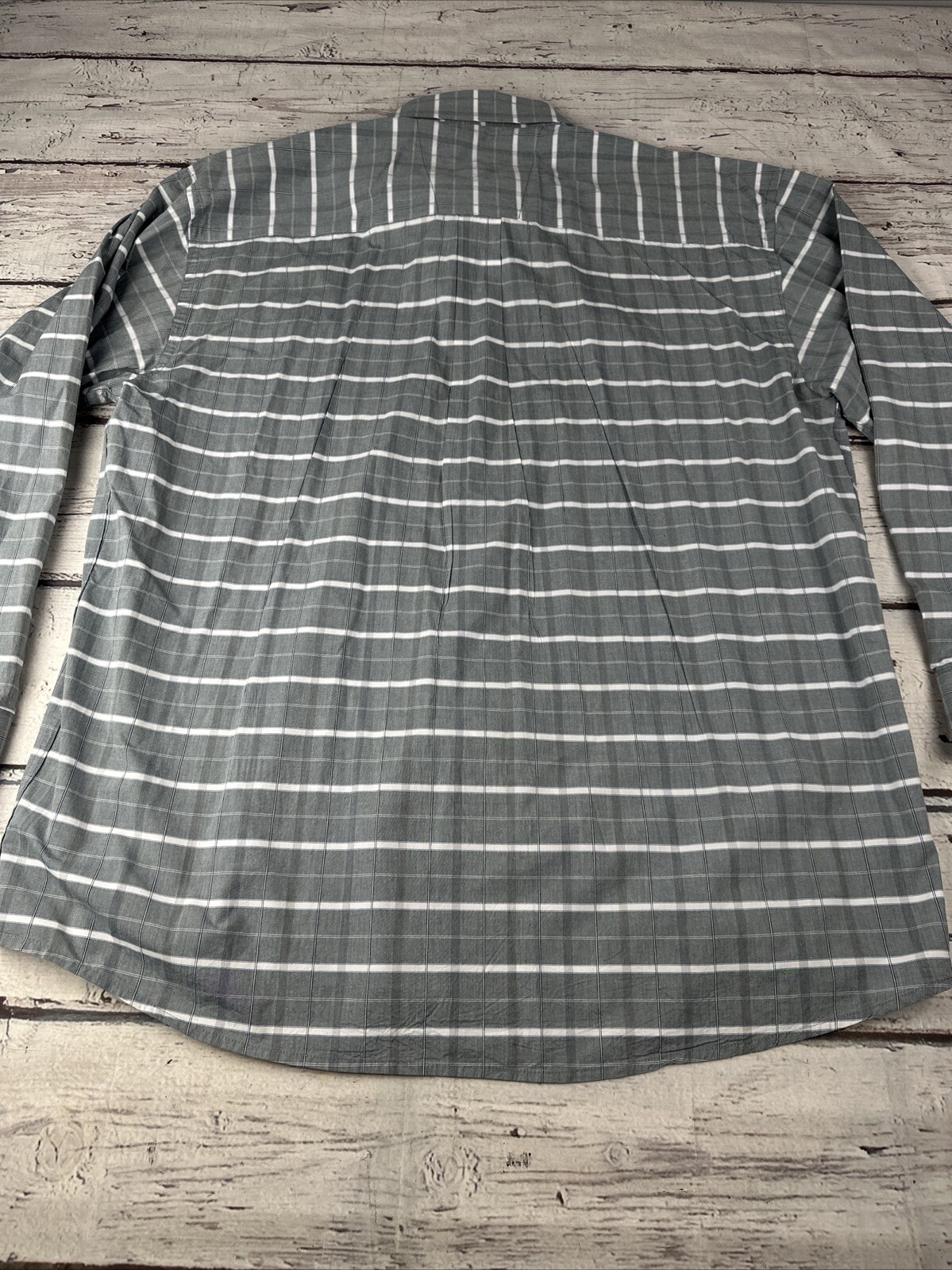 Wrangler George Strait Cowboy Cut Collection Men's Dress Shirt XXL Gray Plaid thumbnail 8