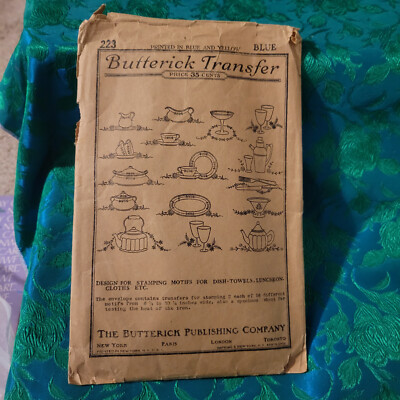 Vintage Butterick Pattern Dishes & Glassware Transfer Designs 1930 # 223  CUT