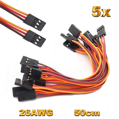 5 Servo Patch Kabel 50cm Patchkabel Servokabel Male JR 500mm Stecker zu Stecker 