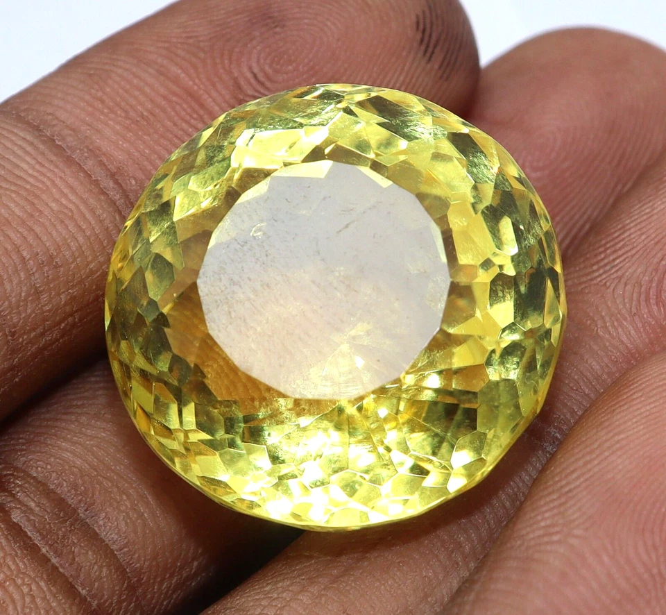 400克拉天然圆形切割黄色黄玉认证散装宝石带礼物 — 第 4/4 张图片