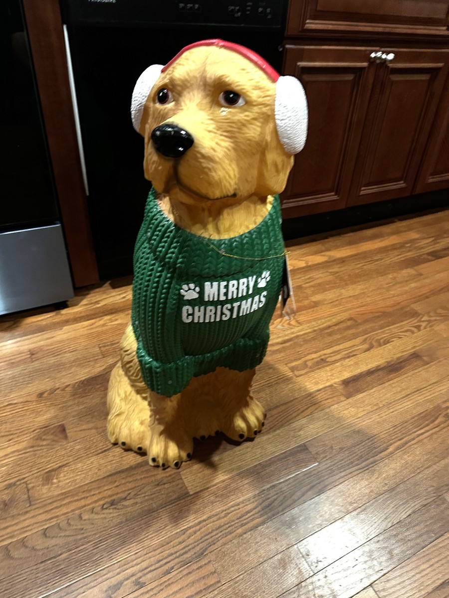 Golden Retriever Christmas Dog Blow Mold 2024 Home Depot Ft Holiday Sweater