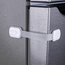 2-Pack Child Proof Fridge Lock with Adhesive - Adjustable Baby Proofing Strap...