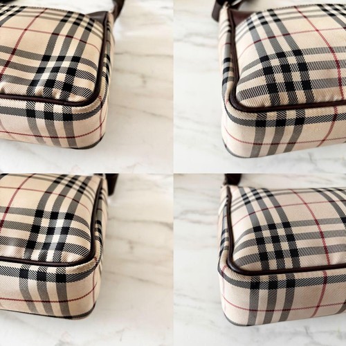 BURBERRY Nova Check Leder Schultertasche Canvas Braun Crossbody Bag - Bild 21 von 24
