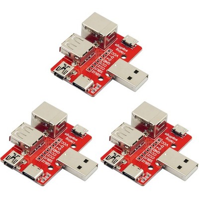 3pcs USB 6 in 1 Breakout Board Type USB C A Male to Mini Type-c Micro Type B ...