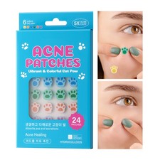 Blemish Patches Colorful Body Blemish Stickers 24 Pieces Cat-Paw Pattern