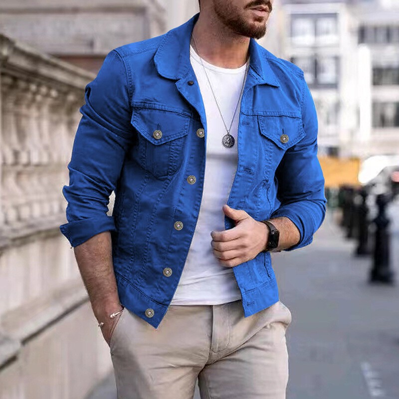 Men&rsquo;s Red Label Premium Faded Denim Cotton Jean Button Up 