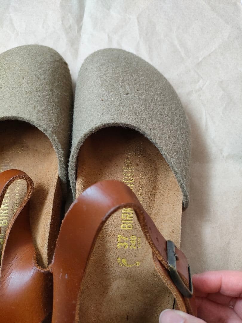 Birkenstock Messina Felt Leather Sandals Rare Discontinued Comfort