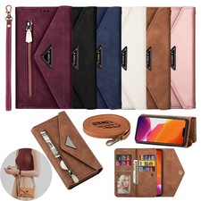 for iPhone 17 Pro Max Air 16E 15 Plus Luxury Shoulder Bag Card Wallet Phone Case