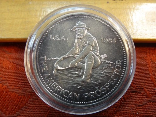1984 Engelhard Prospector One 1 Oz .999 Silver Bullion Round - No Reserve
