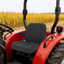 Universal Adjustable Tractor Seat Ergonomic Forklift Seat with Safety Belt Black