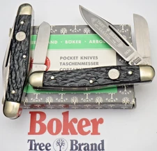 Vintage 1970's BOKER Solingen 7474 Large Stock Knives - Two MINT Knives with Box