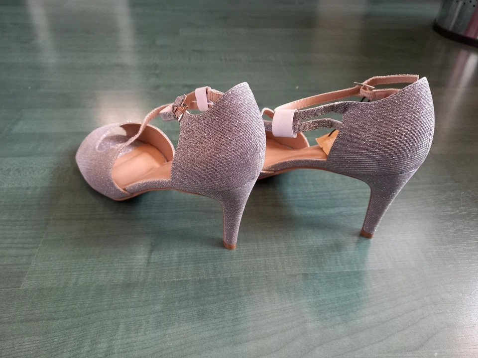 Anna Field Riemchen-Sandalen mit Absatz 44 Glitzer Neu - Bild 3 von 4