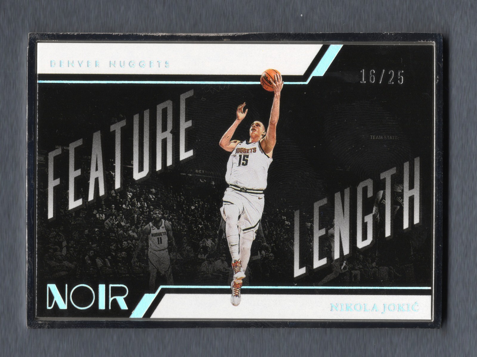 2022-23 Panini Noir Nikola Jokic Feature Length Sliver Metal Frame 16/25 #Y