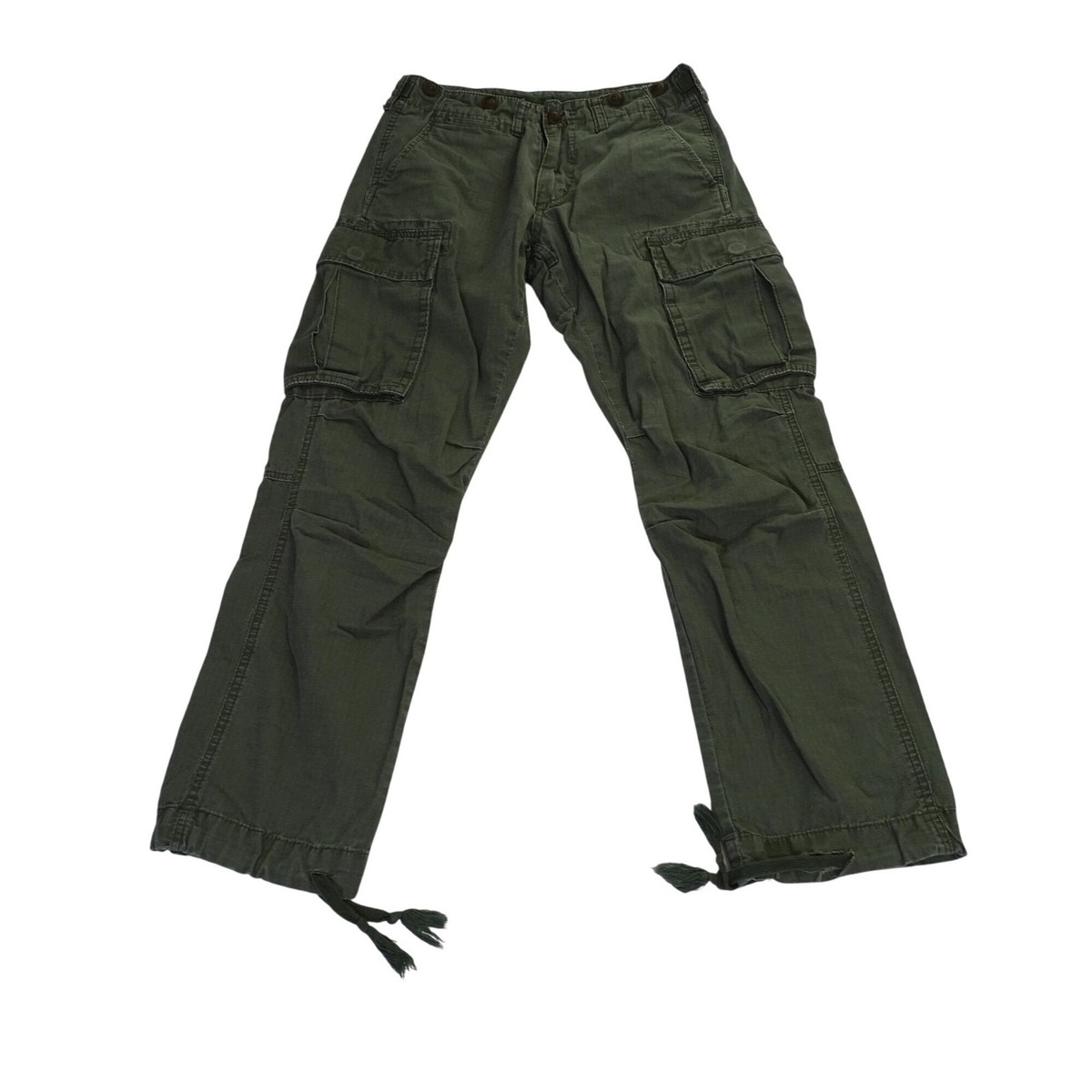 MNML Green Cargo Utility Pants Drawstring Hem Men Size 28 Y2K 
