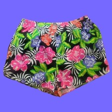 VINTAGE 90's GITANO Women's Swim Shorts Board Shorts Tropical Hibiscus Beach M