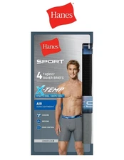 Hanes Men's Boxer Brief  Long Leg Sport X-Temp Air Tagless FreshIQ 4-Pack LG-2X