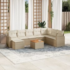 Vidaxl Gartenmöbel Sofa Garnitur Gartengarnitur Garten Sitzgruppe 9-tlg. Beige v