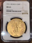 Photo of a 1931 Mexico 50 Pesos Gold from an eBay listing that sold on Jun 2, 2026