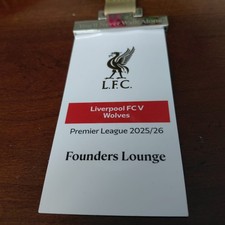 TICKET STUB/ HOSPITALITY PASS- LIVERPOOL V WOLVES-PREMIER LEAGUE- 2025/26