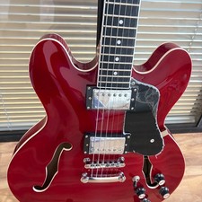 Custom Red Semi-Hollow Body Electric Guitar Rosewood Fingerboard Fixed Bridge