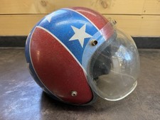 Vintage Motorcycle MX Helmet Stars and Bars with Face Shield Size Large
