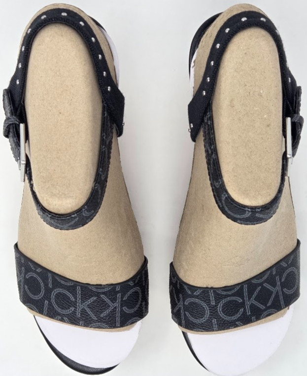 Calvin Klein Karmona Women Wedge Sandals Black Synthetic and Textile Buckle 7.5M thumbnail 7