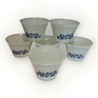Vintage Pyr-o-Rey Dynaware Blue Cornflower Custard Cups Ramekins Set of 6