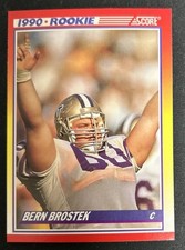 1990 Score Bern Brostek Rookie Card (RC) 642 Washington Huskies Purple Banner VG. rookie card picture