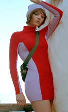 NEW Luna Colorblock Turtleneck mini dress Womens Size Small