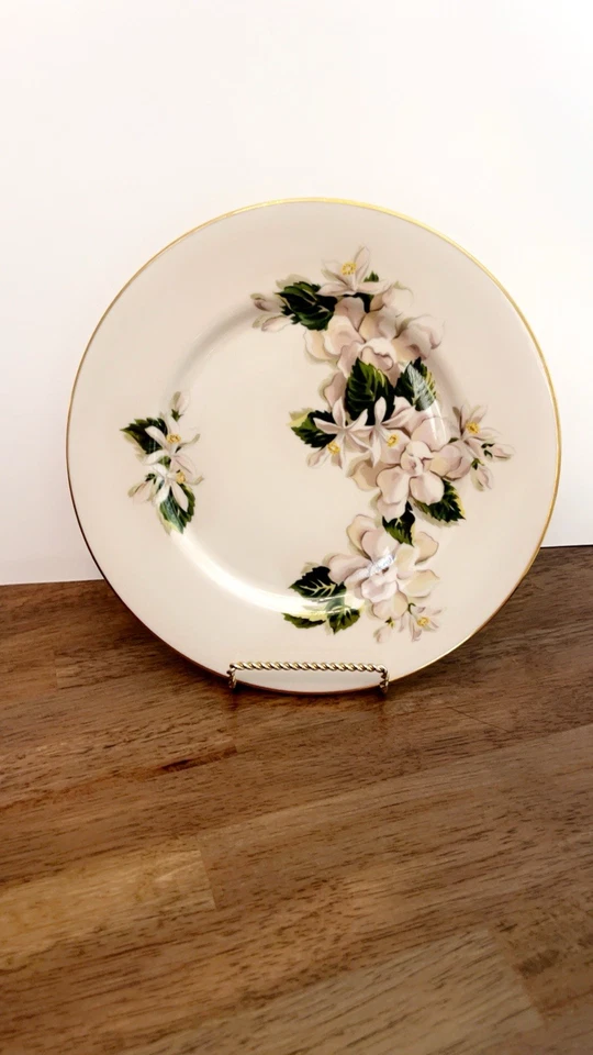 "Juego de 4 platos de cena de colección - Bellas artes China flor de azahar y gardenia 10~5/8""" Foto 2 de 4